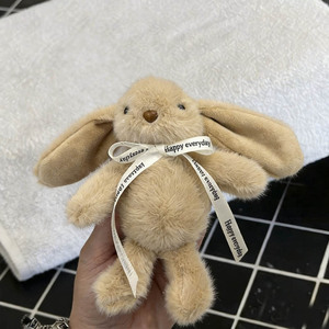 Cute Soft Plush Doll <b>Small</b> Ornament Pendant Long Ear Rabbit Keychains Student School <b>Bag</b> Accessory Claw Machine Wholesale - Product Image 6