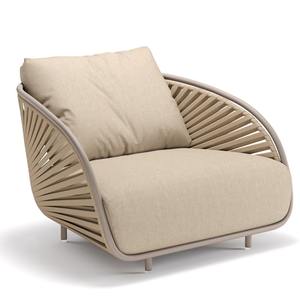 Conjunto de sofás de jardín con estructura de aluminio resistente a la intemperie en forma de L para villa, patio, casa de huéspedes, hotel, cafetería - Product Image 4