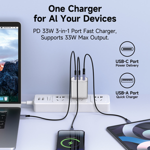 <span class=keywords><strong>Chargeur</strong></span> GaN 3-en-1 <span class=keywords><strong>Super</strong></span> Rapide <span class=keywords><strong>65W</strong></span> PD 3.0 QC3.0 OTP OVP OCP USB-A & USB-C avec Sortie 5V/3A Écologique Universel pour le Marché Indien - Product Image 4