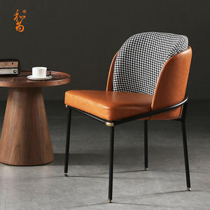 Sedie da pranzo in stile nordico moderno e minimalista in pelle <span class=keywords><strong>Noir</strong></span>, sedie da pranzo di lusso, - Product Image 1