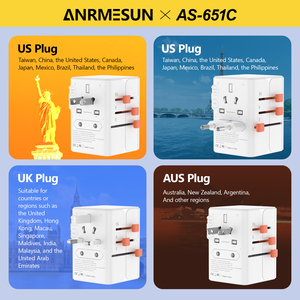 글로벌 트래블 65W 고속 충전 기능 범용 플러그 앤 소켓 트래블 어댑터 - Product Image 3