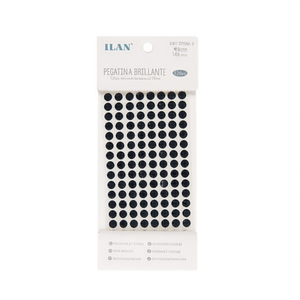 Adesivi con Strass Ilan, 8mm, Neri, 120 Pezzi, Rotondi, Acrilici da Incollare - Product Image 1