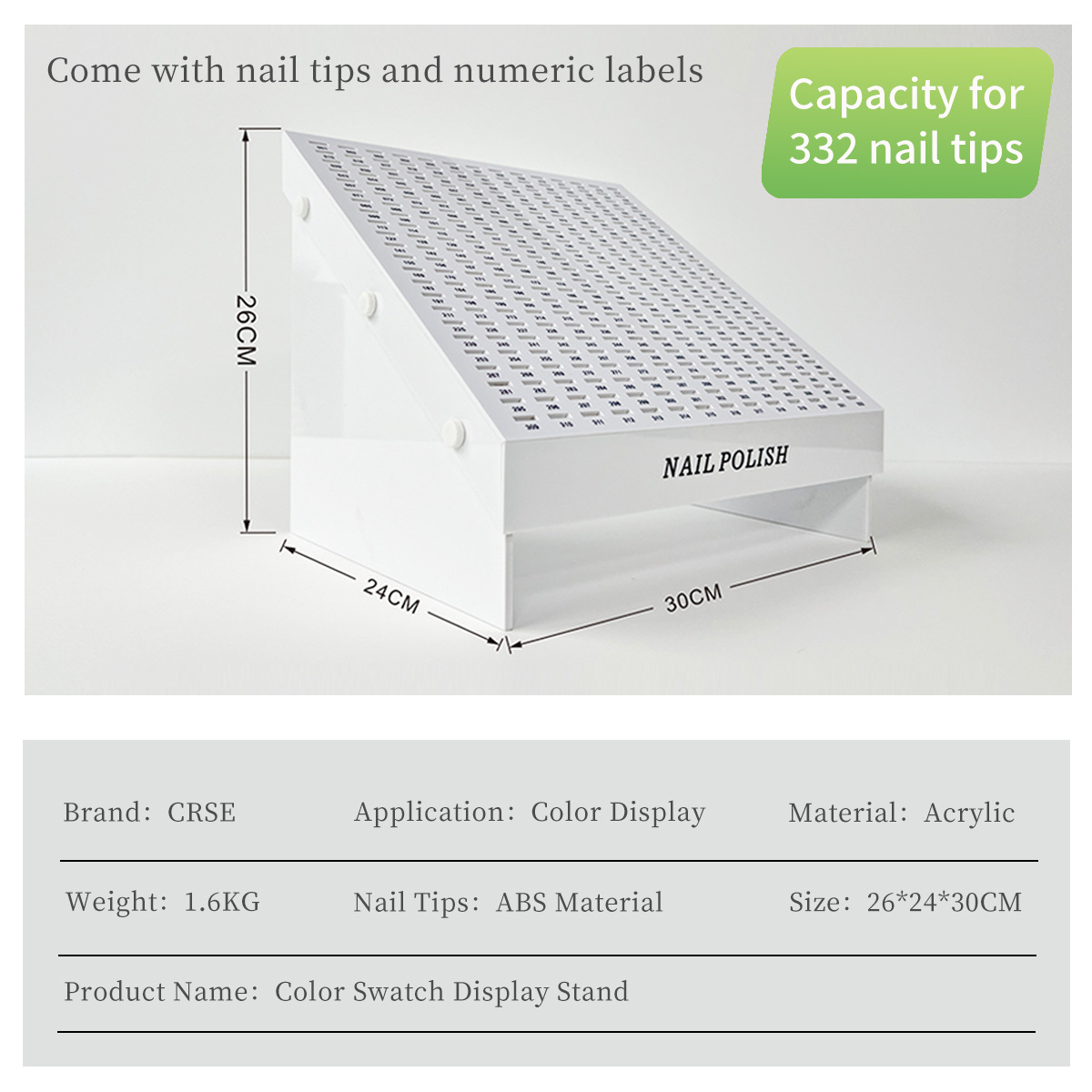 Présentoir pour nail art - 322 couleurs