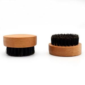 Best Selling Wooden <b>Round</b> Beard Cleaning <b>Brush</b> with Boar Bristle for Men - Product Image 6