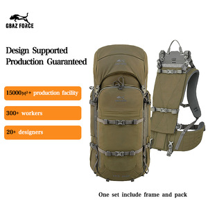 Sac à dos de chasse Gaf 65L en nylon 500D avec bretelles réglables, cadre en fibre de carbone, pour sports de plein air, unisexe, vert Ranger - Product Image 2