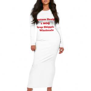 Dropshipping Vêtements Polynésien Tribal Print Bodycon Lady Dress Custom Plus Size Elegant Crew Neck Women's Long-Sleeve Dresses - Product Image 5