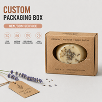 Boîte d'expédition en papier kraft ovale découpée sur mesure avec fenêtre, pour emballage de savon artisanal