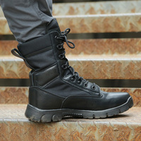 Bottes d'entraînement de sécurité pour hommes, tige robuste, semelle extérieure en caoutchouc résistante à l'usure, maille respirante pour le travail sur le terrain