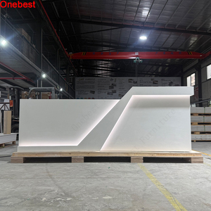 Mostrador de Recepción Redondo de Superficie Sólida para Hospital, Estación de Enfermería, Servicio, Recepción Blanca para Clínica - Product Image 5