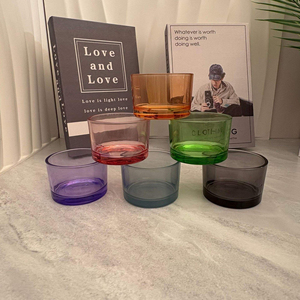 140ml Transparent Cylinder Glass <b>Cup</b> Candlestick Holder with Colored Jar for Aromatherapy Christmas & <b>Easter</b> Home Decor - Product Image 4