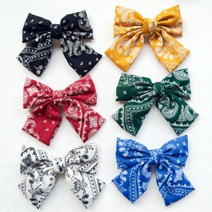 Barrette à cheveux bohème motif cachemire avec nœud, multicolore, en tissu doux, pour un style décontracté et urbain - Product Image 6