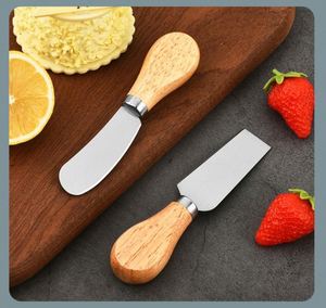 Wholesale Stainless Steel Cheese <b>Set</b> Kitchen Utensil Butter Custom Logo Knives Forks Spatula With <b>Wood</b> Handle - Product Image 6