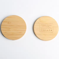 Chargeur sans fil en bambou personnalisé avec logo rapide 15W Chargeur sans fil pour téléphone en bois à induction