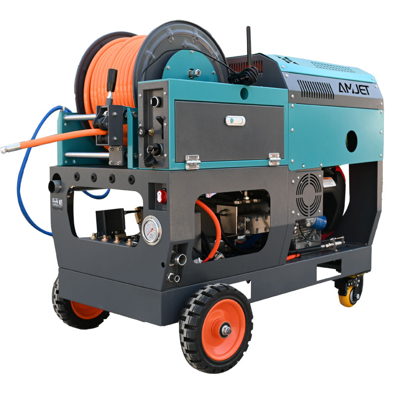 AMJET 3800PSI7.5GPM Industrial Pipe Cleaning Equipment Water Jet Pipe Cleaning Machine High-pressure Cleaning Pump