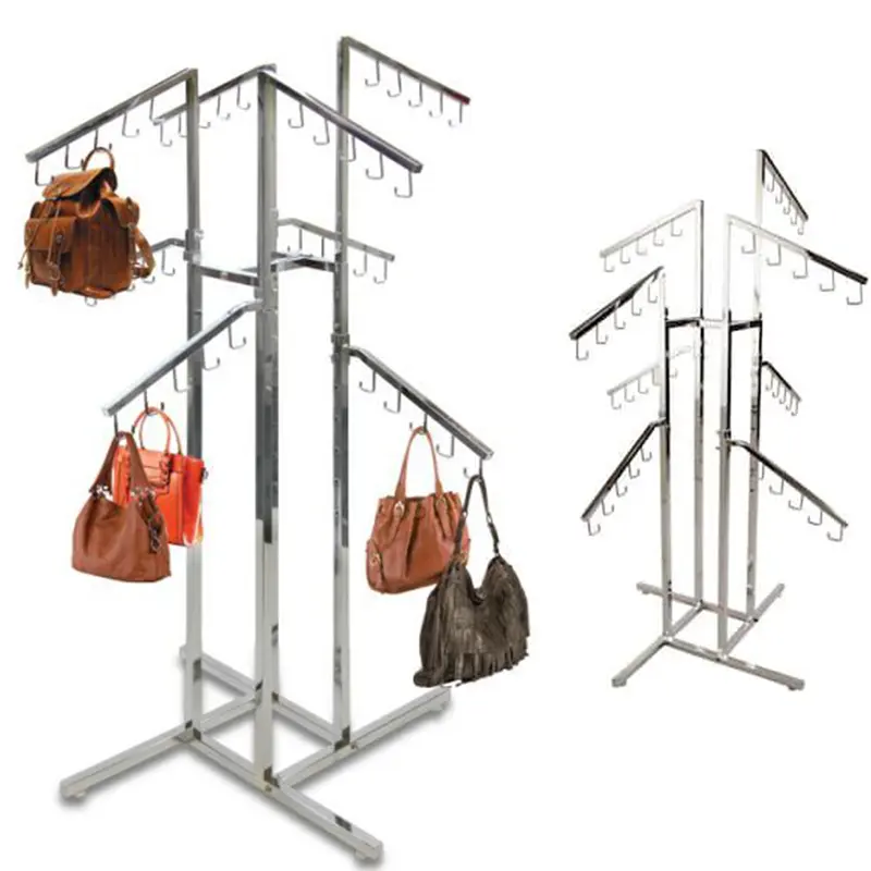 Handbag Display Stand Tree Shape Metal Gripesack Display Rack with Fixed Hook for Retail Shop