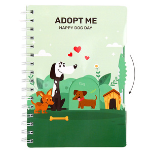 Cuaderno en espiral educativo duradero A5 para niños y adolescentes, cubierta giratoria, rueda emocional, diseño de exploración espacial, tema Adopt Me Dog - Product Image 4