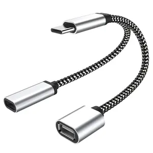 סוג c מתאם otg splitter usb c נקבה ו-usb תואם עם chramecast Google טלוויזיה/samsung s21