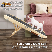 Escalier et marchepieds pliables en bois réglables pour animaux de compagnie avec tapis antidérapant pour chiens et chats