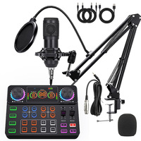Carte son V8S Live Sound Card BM800 avec micro cantilever dédié pour podcast mobile, batterie 300-500 mAh