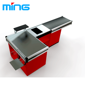 Mostrador de Caja Registradora Eléctrico de Acero de 3600 mm para Tienda de Abarrotes con Cinta Transportadora Antioxidante - Product Image 1