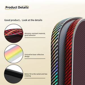 Bande de protection pour raquette de pickleball, protection de la bordure de la tête de la raquette, bande de protection de la bordure de la raquette, s'adapte parfaitement aux bords incurvés, sans plis - Product Image 3