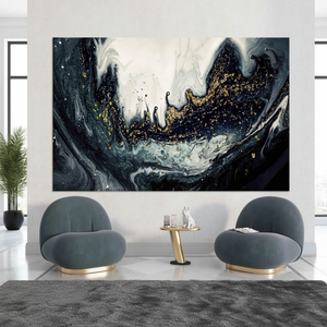 Elegant Black & Gold Marble Print <b>Canvas</b>: Luxury <b>Wall</b> Art,WRAPPED <b>CANVAS</b> - Product Image 3