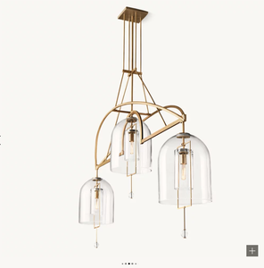 Lustre linéaire en verre Fulcrum Grand personnalisable Lustre <span class=keywords><strong>d</strong></span>'éclairage de luxe Lustre de salle à manger Éclairage moderne <span class=keywords><strong>Chiara</strong></span> - Product Image 4