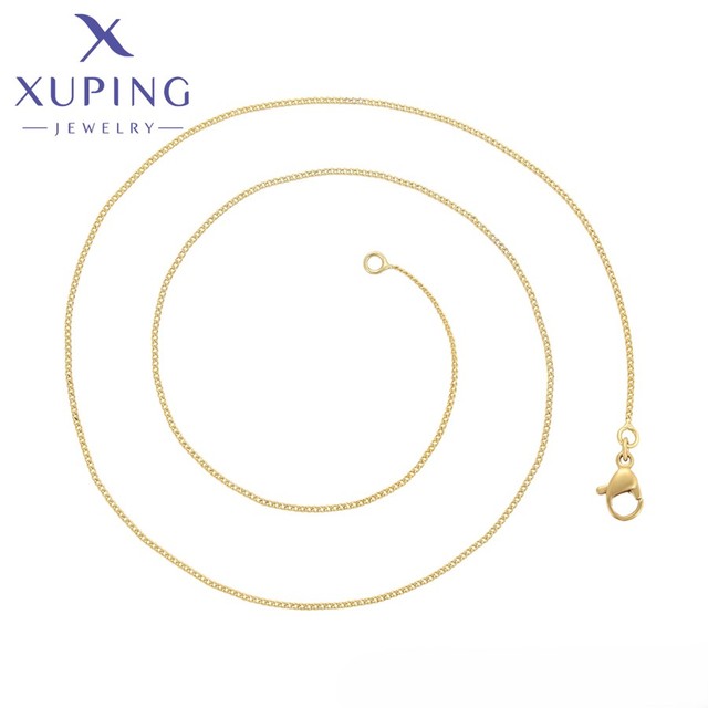 X000455088 XUPING Jewelry 14K Gold Color Environmental Copper Simple Cool Fashion No Stone Neutral Necklace