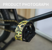 INTRO7 JP001 Sangles de pédale de vélo antidérapantes brodées avec des animaux du zodiaque, ceinture de pédale pour BMX, vélos tout-terrain, vélos de montagne