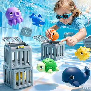 Jouets de plongée amusants pour enfants, pour piscine extérieure et plage, jeu aquatique, ensemble de jouets de <span class=keywords><strong>bain</strong></span> pour tout-petits, boîte à poissons, animaux flottants - Product Image 5