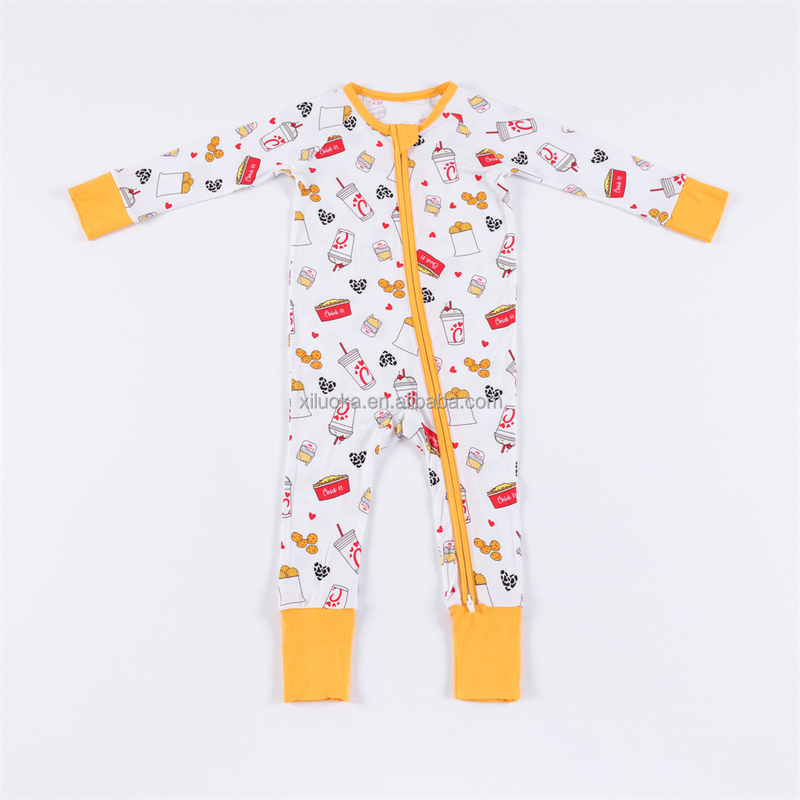 Bamboo Fiber Printed Baby Romper Custom