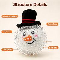 Jouet pour chien Snowman Spiky en TPR avec visage en peluche, jouet interactif à mordre doux pour chiens de petite et moyenne taille