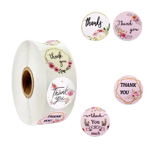 Cao Tùy Chỉnh Bao Bì Creator In Trang Trí Thiết Lập Không Thấm Nước UV Dtf Vinyl Giấy Kinh Doanh Nhãn Logo Tấm Cảm Ơn Bạn <span class=keywords><strong>Sticker</strong></span> - Product Image 3