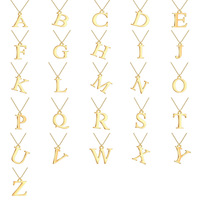 Collar con Colgante de Letra Inicial A-Z RINHOO, Acero Inoxidable 316L, Chapado en PVD de 18k, Cadena con 26 Letras Mayúsculas del Alfabeto, Gargantilla para Mujer