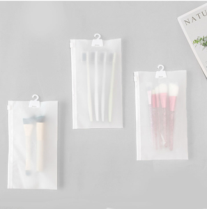 High Quality CPE Frosted Plastic Zipper <b>Bag</b> Customized Logo Printed Sock Packaging Ziplock <b>Bags</b> with Hanger - Product Image 2