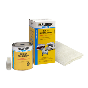 Kit de réparation de résine polyester 750 ml avec durcisseur et 0,5 m² de fibre de verre - Product Image 1