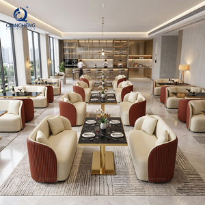 Ensemble de mobilier commercial OEM en gros pour café, bar, <span class=keywords><strong>restaurant</strong></span> de hamburgers, club, café : canapé métallique, chaise, banquette et table - Product Image 4