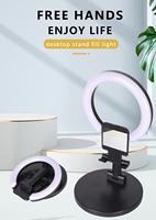 KALIOU W031 A7 Anneau lumineux LED de bureau, triple température de couleur, design pliable, mini USB portable pour diffusion en direct sur téléphone portable