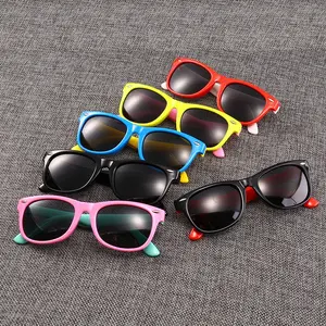 Hot Sale Uv Protection Vintage Style Round Soft Frame Sunglasses Colorful Kids Glasses