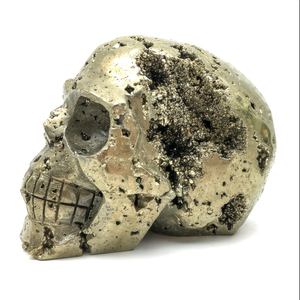 Wholesale Creative Crystal Pyrite <b>Skulls</b> Office Desktop Ornament Engraved with Carved Technique for <b>Decorative</b> Purpose - Product Image 3