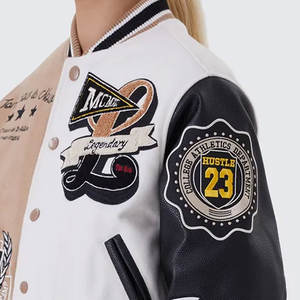 Chaqueta Varsity de Manga Larga para Mujer, Diseño Superior, Transpirable, Estampada, Ropa de Invierno, Diseño Bordado al por Mayor, Precio Económico - Product Image 5