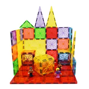 ARTMAG磁铁瓷砖玩具100件带铆钉块的磁性瓷砖有趣的积木供应商，新的茎积木套装