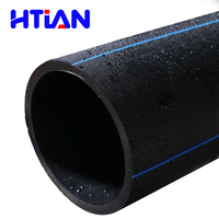 Tuyau en PEHD HTIAN PE100 SDR11 PN16 DN20-315mm Optimisation du chargement des conteneurs Longueur 6m/12m Export direct usine FOB