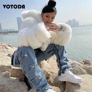 Nuova <span class=keywords><strong>Giacca</strong></span> Corta in Vera Pelliccia di Volpe Naturale Moda Invernale 2026 per Donna - Product Image 4