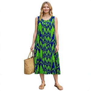Abito da Donna Floreale Elegante Astratto al Ginocchio, Comodo per l'Uso Quotidiano, Silhouette Rilassata, Collezione Vacanza - Vendita all'Ingrosso - Product Image 1
