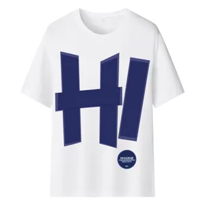 Logotipo personalizado Verão 100% Algodão Oversize PUFF Impressão T-Shirt Graffiti Tamanho Grande Homens de Manga Curta T-shirts Hip Hop