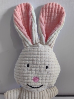 Jouet à mâcher pour chien en peluche douce, lapin blanc, pour le nettoyage des dents et la mastication, vente en gros d'usine, fournitures pour animaux de compagnie, stock usine