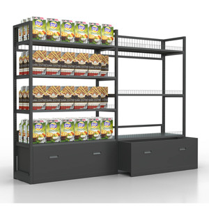 Estante de supermercado de doble cara de gran capacidad para exhibición minorista de comestibles - Product Image 4