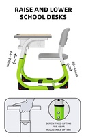 Bureaux et chaises en métal réglables au design moderne Mobilier scolaire Bureaux pour étudiants Tables d'étude en classe