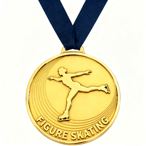 Medallas de patinaje sobre hielo fundidas a presión de gama alta con acabado mate al por mayor, medallas de premio de patinaje de aleación de zinc personalizadas para Finalizador de eventos - Product Image 2